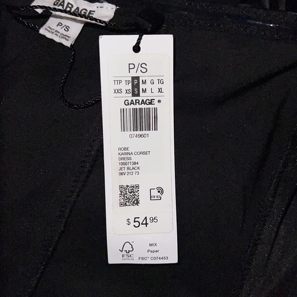 Garage Karina Corset Dress Jet Black Small NWT - Picture 9 of 9